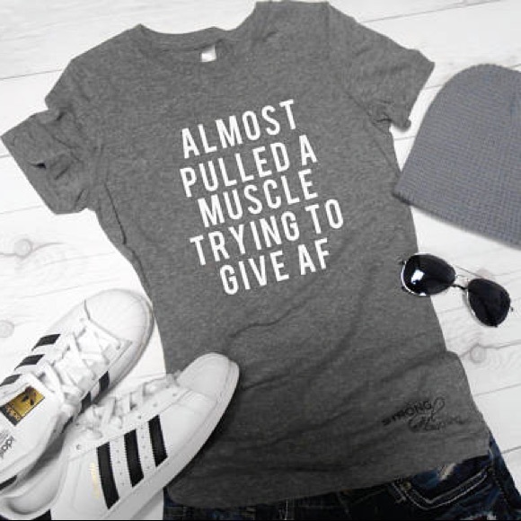 Plum Creek Boutique Tops - Pulled a Muscle Funny TShirt with Sayings - NEW